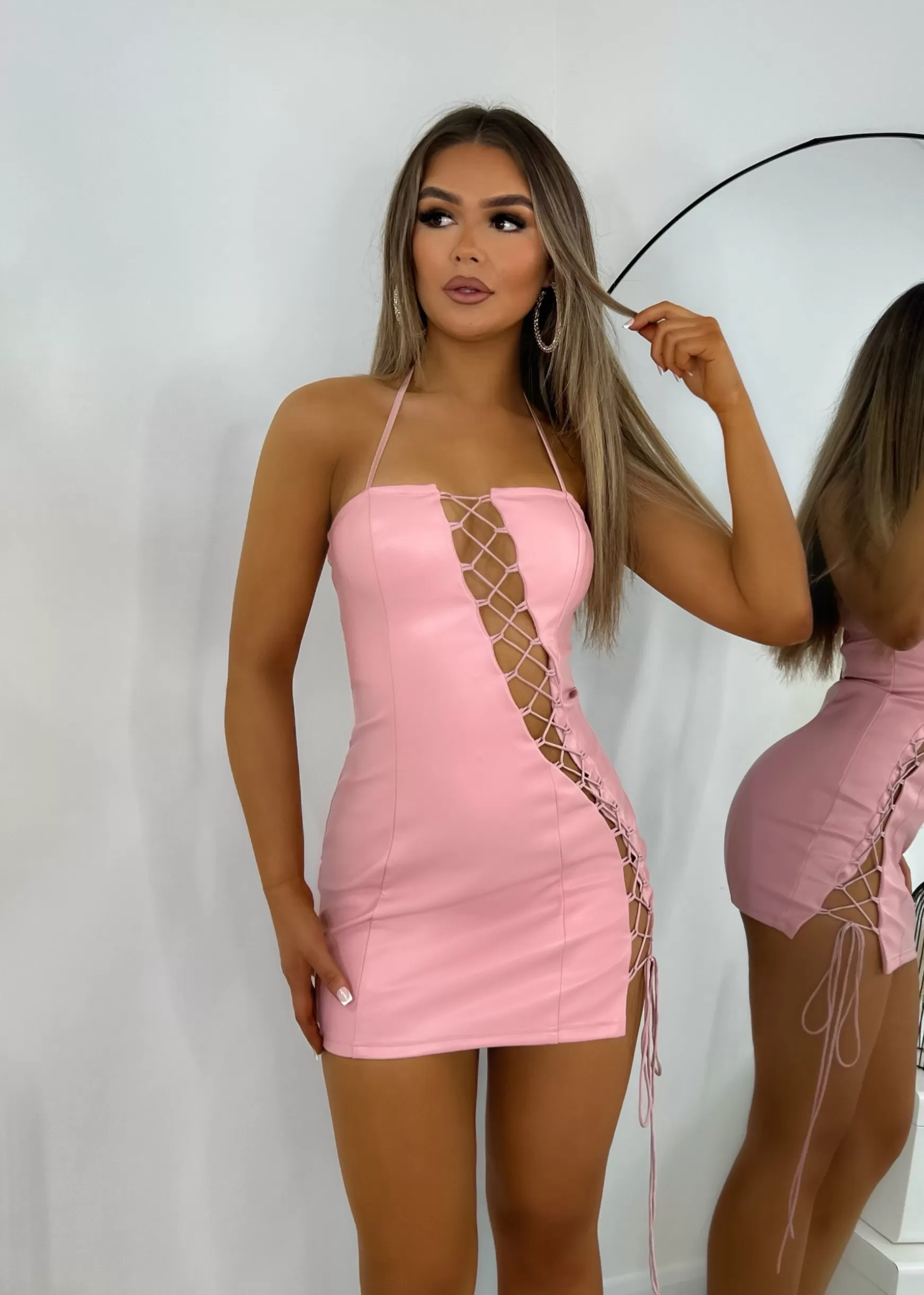 Dressmezee Dresses<Assignment Understood Pu Leather Dress - Pink