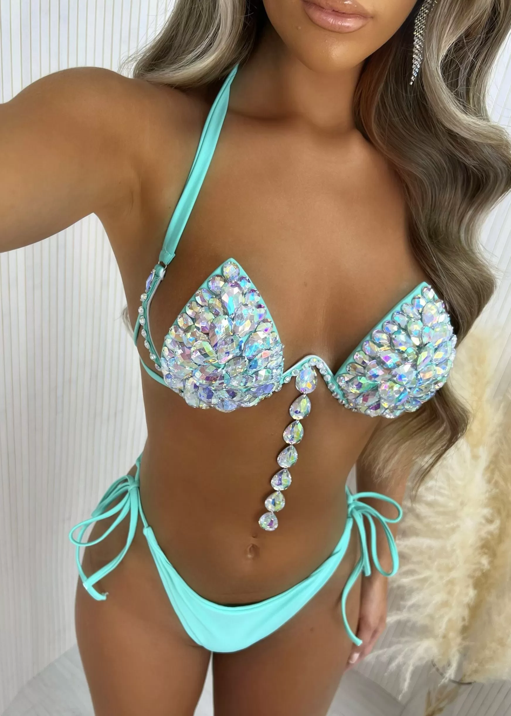 Dressmezee Swimwear<Bahama Jewelled Bikini - Aqua