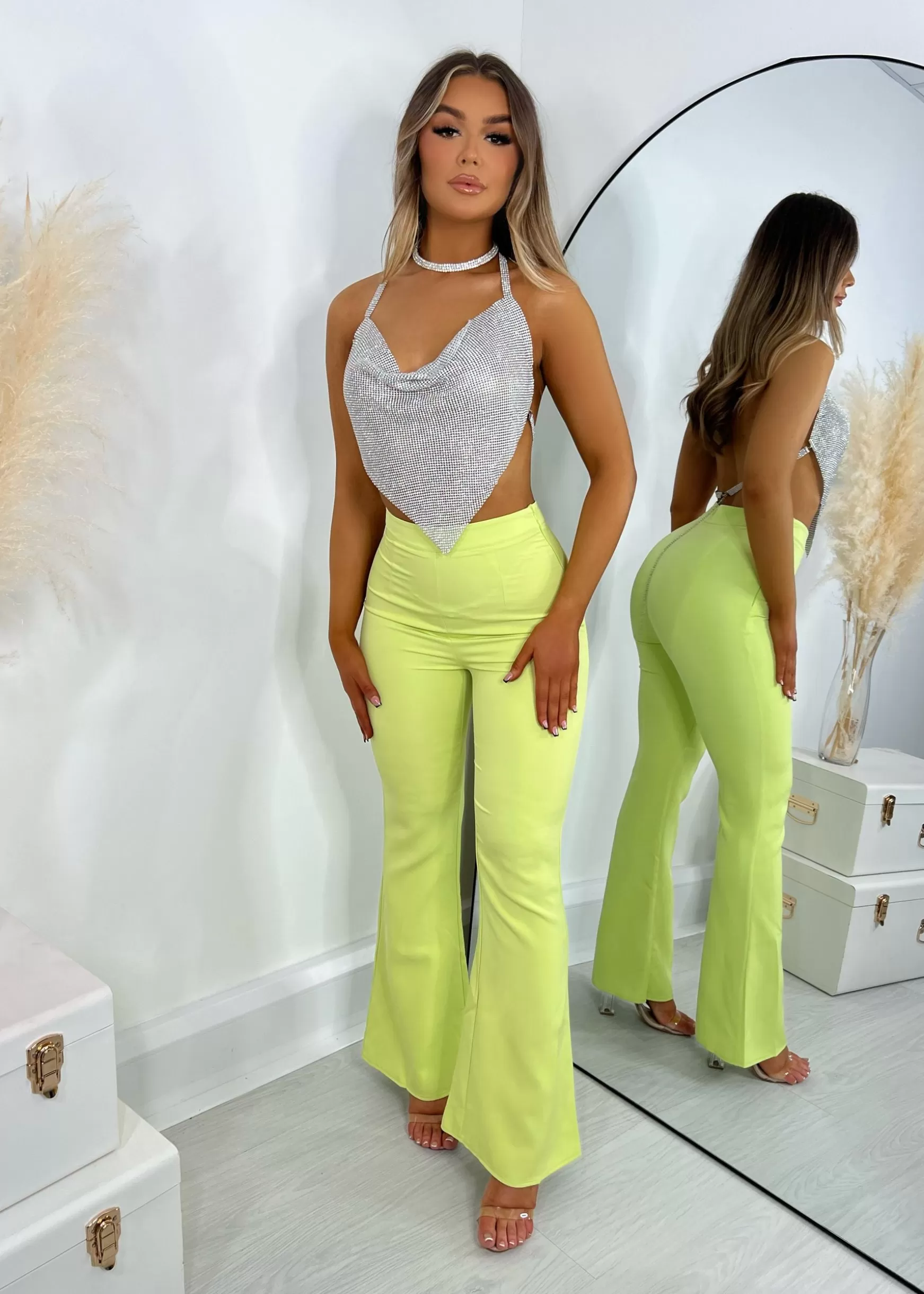 Dressmezee Bottoms<Bobbi Tailored Flared Trousers