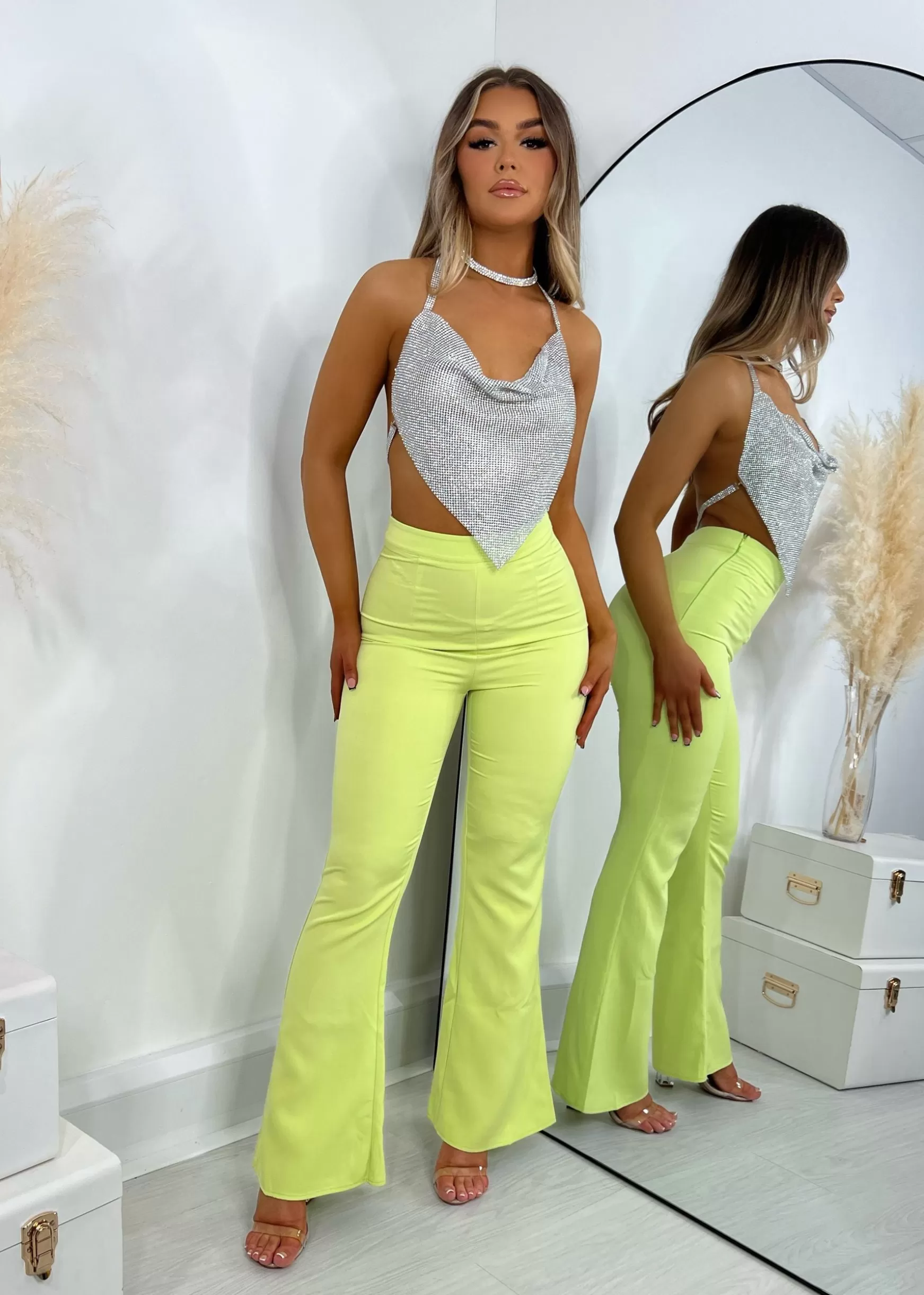 Dressmezee Bottoms<Bobbi Tailored Flared Trousers