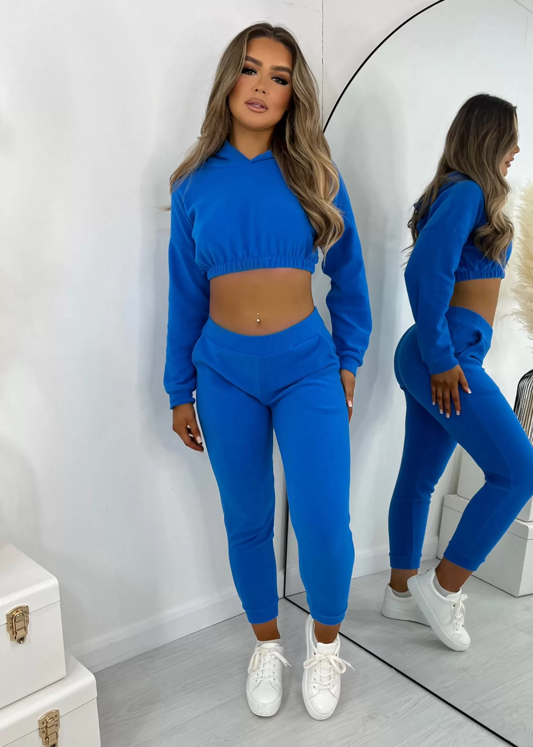 Dressmezee Co-Ords<Fleece Tracksuit Two Piece - Blue