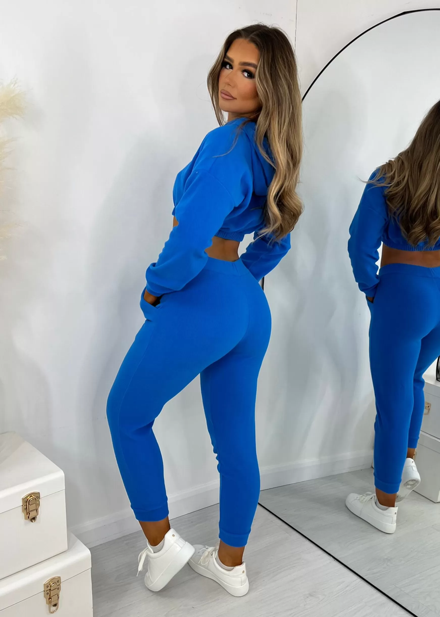 Dressmezee Co-Ords<Fleece Tracksuit Two Piece - Blue