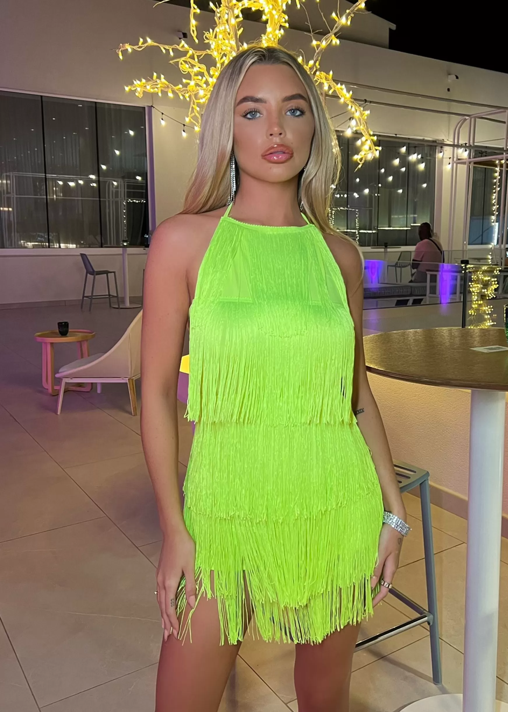 Dressmezee Rompers & Jumpsuits<Havana Nights Tassel Playsuit - Neon Green