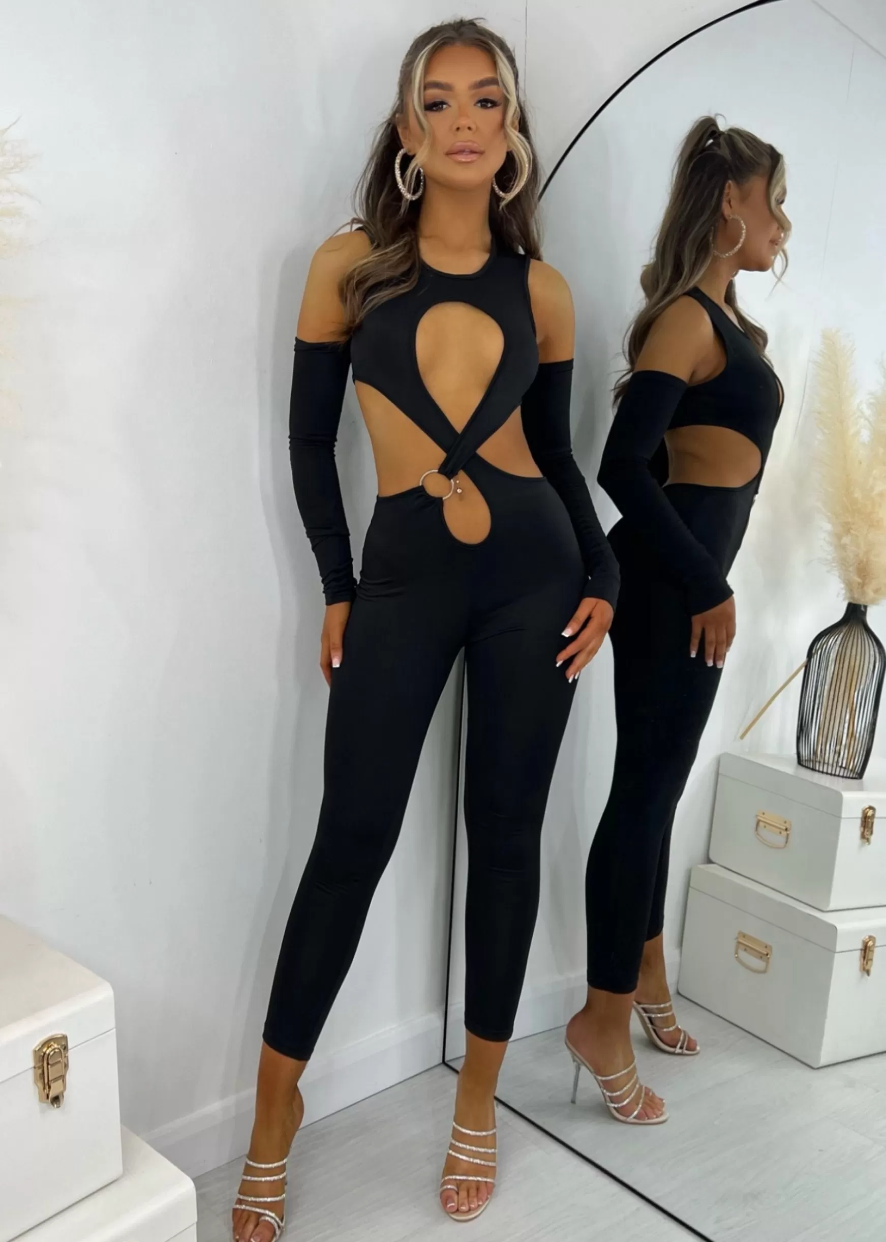 Dressmezee Rompers & Jumpsuits<I Came To Slay Cut Out Jumpsuit - Black