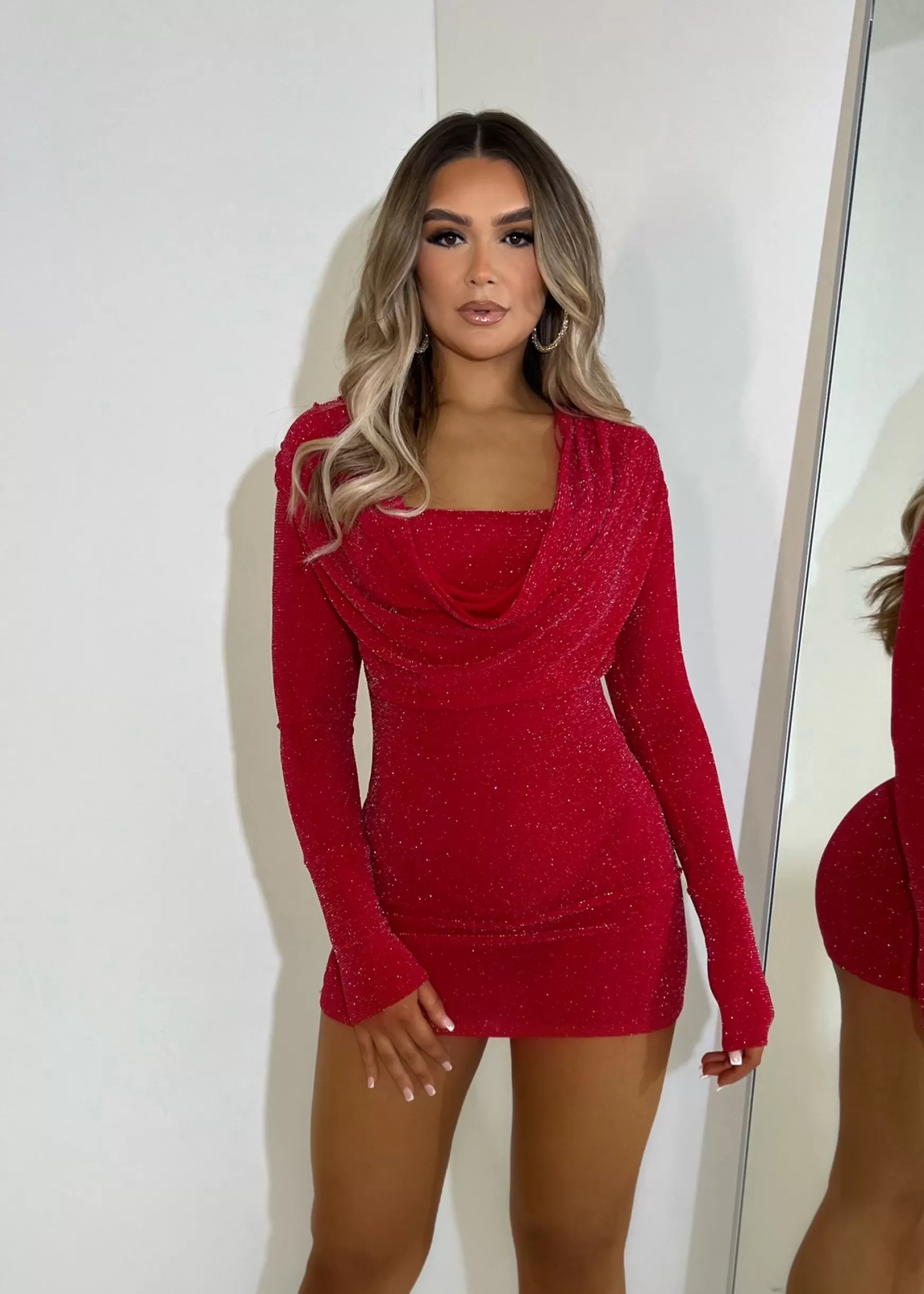 Dressmezee Dresses<Issa Vibe Dress - Red Glitter