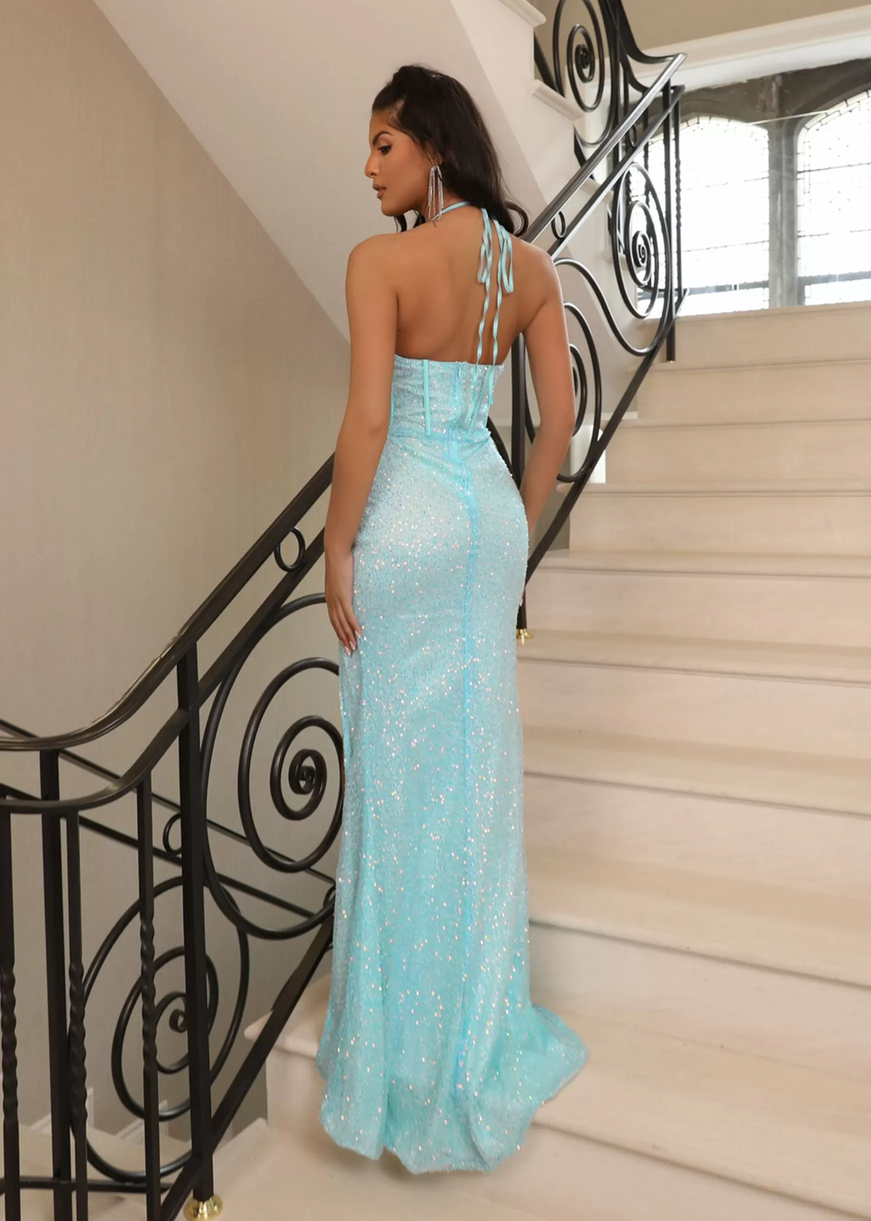 Dressmezee Dresses<Missy Sequin Gown - Turquoise