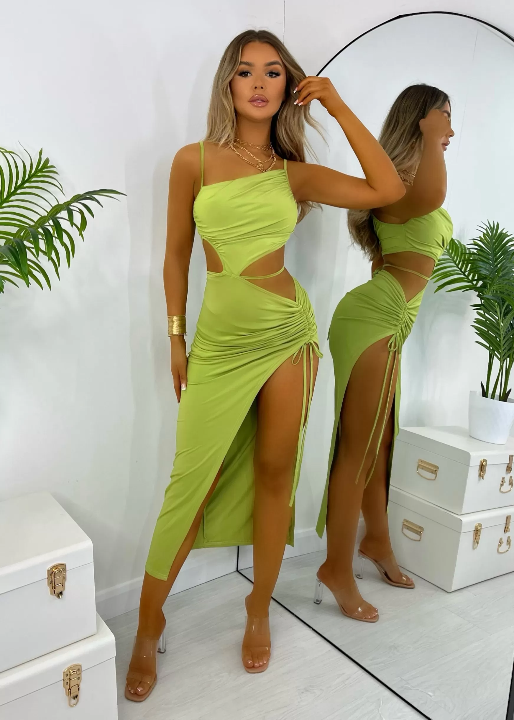 Dressmezee Dresses<Natalia Cut Out Maxi Dress - Green