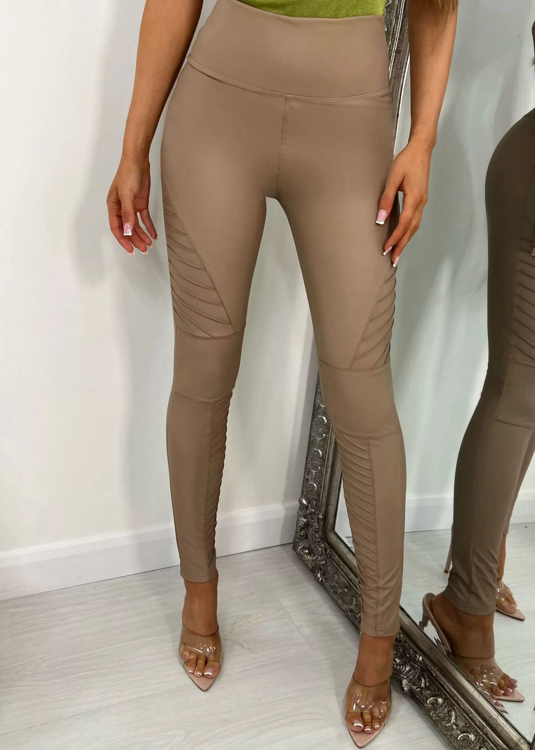 Dressmezee Bottoms<Reid Biker Pu Leggings - Nude