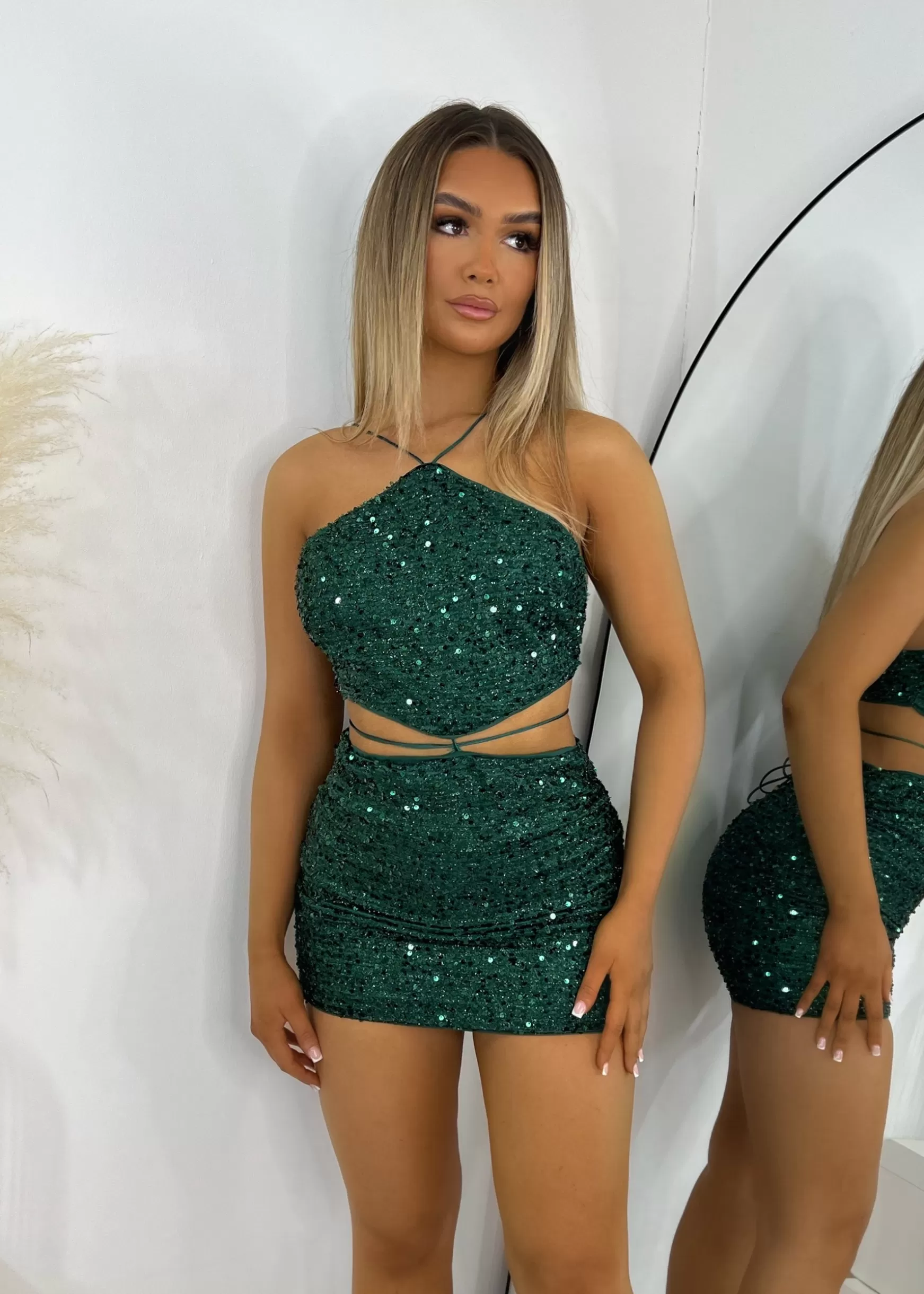 Dressmezee Dresses<Remmy Sequin Dress - Emerald Green